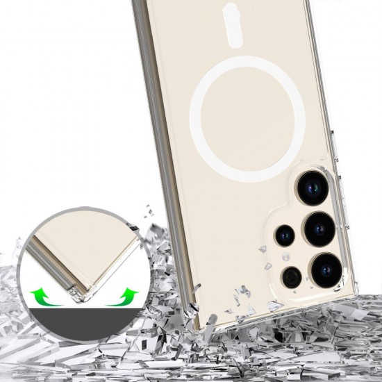 Samsung Galaxy S24 Ultra Magsafe Özellikli Şeffaf Sert PC Kılıf