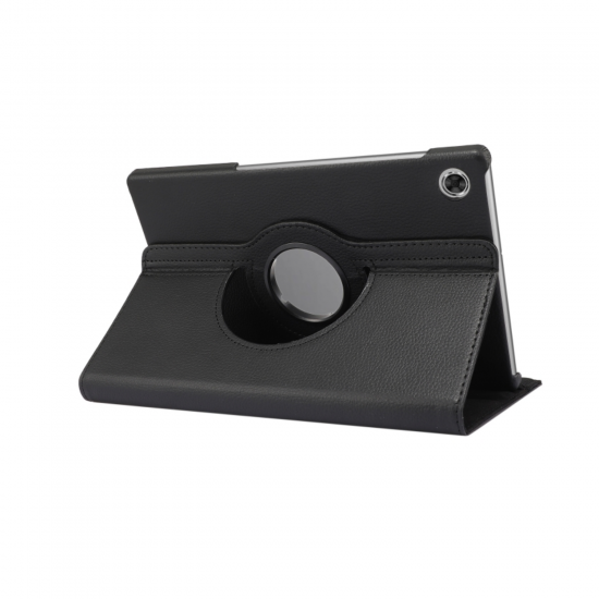 Lenovo Tab M10 X328FU 360 Dönen Standlı Kapaklı Kılıf (Siyah)