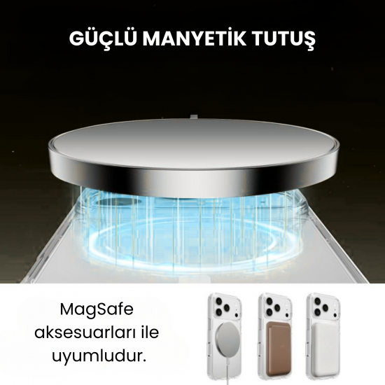 iPhone 17 Magsafe Uyumlu Şeffaf Sert PC Kılıf