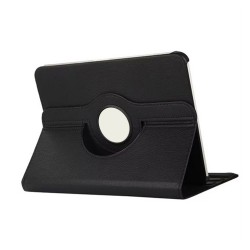 Samsung Galaxy Tab S9 FE Plus 360 Dönen Standlı Kapaklı Kılıf (Siyah)