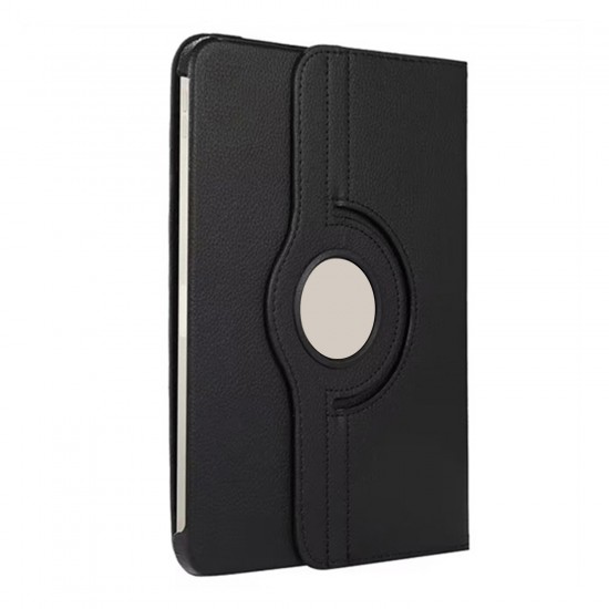 Samsung Galaxy Tab S9 FE Plus 360 Dönen Standlı Kapaklı Kılıf (Siyah)