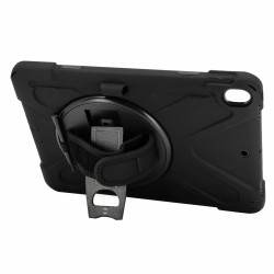 iPad Air 3 10.5 inc Uyumlu Defender Standlı Zırhlı Silikon Tablet Kılıfı (Siyah)