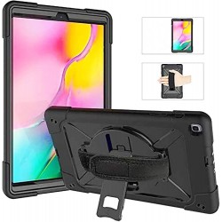 Samsung Galaxy Tab S6 Lite 10.4 inc P610/P615/P617 Uyumlu Defender Standlı Zırhlı Silikon Tablet Kılıfı (Siyah)