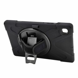 Samsung Galaxy Tab S6 Lite 10.4 inc P610/P615/P617 Uyumlu Defender Standlı Zırhlı Silikon Tablet Kılıfı (Siyah)