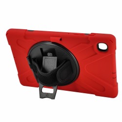 Samsung Galaxy Tab S6 Lite 10.4 inc P610/P615/P617 Uyumlu Defender Standlı Zırhlı Silikon Tablet Kılıfı (Kırmızı)