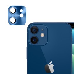 iPhone 12 Mini / İphone 11 Uyumlu Metalik Seri Kamera Lens Koruyucu (Mavi)
