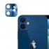 iPhone 12 Mini / İphone 11 Uyumlu Metalik Seri Kamera Lens Koruyucu (Mavi)
