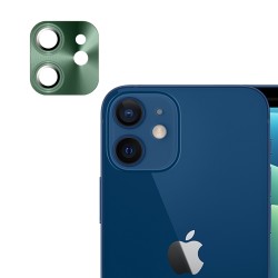 iPhone 12 Mini / İphone 11 Uyumlu Metalik Seri Kamera Lens Koruyucu (Yeşil)