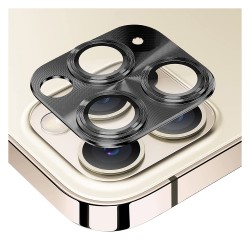 iPhone 11 Pro / 11 Pro Max Uyumlu Metalik Seri Kamera Lens Koruyucu (Siyah)