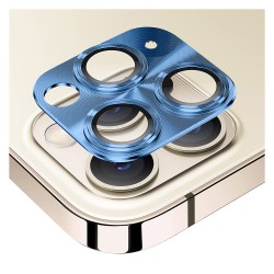 iPhone 11 Pro / 11 Pro Max Uyumlu Metalik Seri Kamera Lens Koruyucu (Mavi)