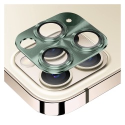 iPhone 11 Pro / 11 Pro Max Uyumlu Metalik Seri Kamera Lens Koruyucu (Yeşil)