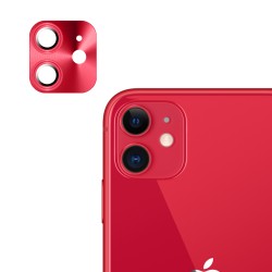 iPhone 12 Uyumlu Metalik Seri Kamera Lens Koruyucu (Kırmızı)