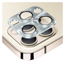 iPhone 12 Pro Max Uyumlu Metalik Seri Kamera Lens Koruyucu (Gümüş)