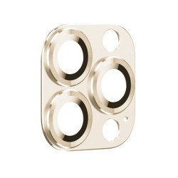 iPhone 13 Pro / 13 Pro Max Uyumlu Metalik Seri Kamera Lens Koruyucu (Gold)