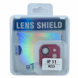 iPhone 12 Mini / İphone 11 Uyumlu Metalik Seri Kamera Lens Koruyucu (Kırmızı)