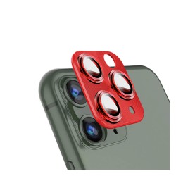 iPhone 11 Pro / 11 Pro Max Uyumlu Metalik Seri Kamera Lens Koruyucu (Kırmızı)