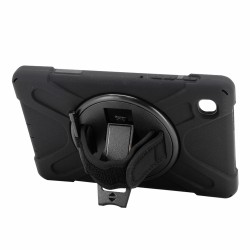 Samsung Galaxy Tab A7 Lite T220-T225 Defender Standlı Zırhlı Silikon Tablet Kılıfı (Siyah) 