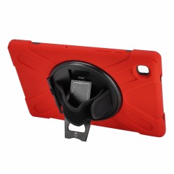 Samsung Galaxy Tab A7 10.4 SM-T500-T505-T507 Defender Standlı Zırhlı Silikon Tablet Kılıfı (Kırmızı)