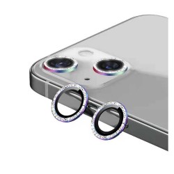 iPhone 14 / 14 Plus Uyumlu Kristal Taşlı Kamera Lens Koruyucu (Gökkuşağı)