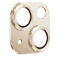 iPhone 14 / 14 Plus Uyumlu Metalik Seri Kamera Lens Koruyucu (Gold)