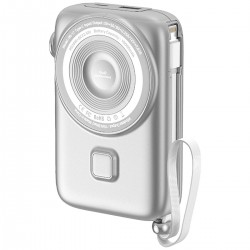 Keephone PB17 MagEasy 10.000 mAh 20W Type-C 20W Lightning 22.5W USB 15W Kablosuz Şarj PD Magsafe Powerbank (Gümüş)