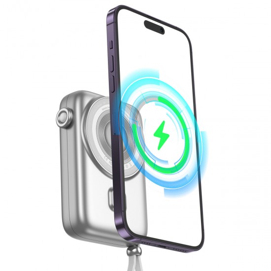 Keephone PB17 MagEasy 10.000 mAh 20W Type-C 20W Lightning 22.5W USB 15W Kablosuz Şarj PD Magsafe Powerbank (Siyah)