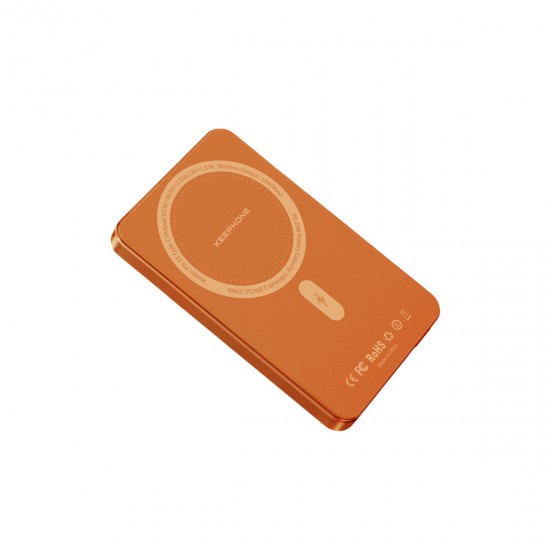 Keephone PB33 Lucci 5.000 mAh 20W Type-C 15W Kablosuz Şarj PD Magsafe Powerbank (Turuncu)