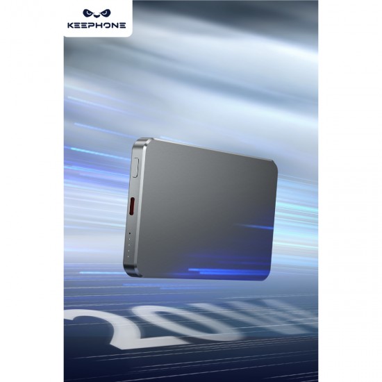 Keephone PB33 Lucci 5.000 mAh 20W Type-C 15W Kablosuz Şarj PD Magsafe Powerbank (Turuncu)