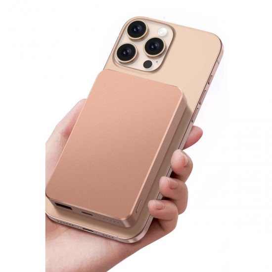 Keephone PB34 Lucci 10.000 mAh 20W Type-C 22.5W USB QC 15W Kablosuz Şarj PD Magsafe Powerbank (Çöl Titanyum)