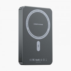 Keephone PB34 Lucci 10.000 mAh 20W Type-C 22.5W USB QC 15W Kablosuz Şarj PD Magsafe Powerbank (Koyu Gri)