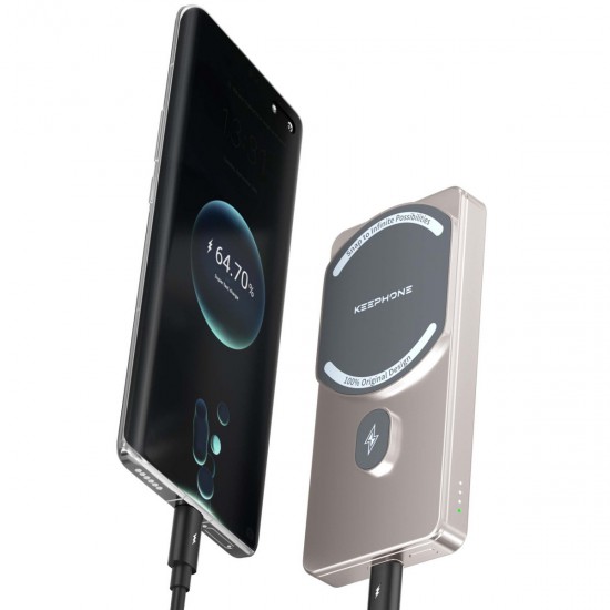 Keephone PB36 MagCube 5.000 mAh Type-C 20W PD Magsafe Destekli Powerbank (Koyu Gri)