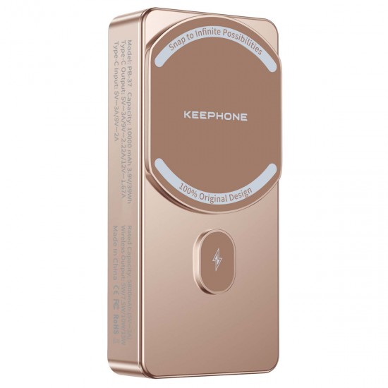 Keephone PB37 MagCube 10.000 mAh Type-C 20W PD Magsafe Destekli Powerbank (Çöl Titanyum)