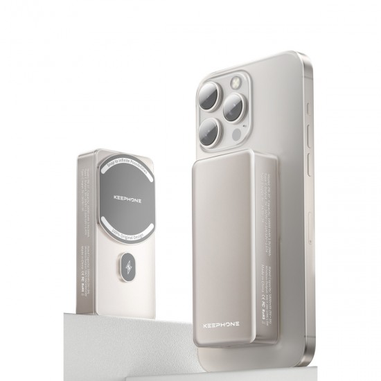 Keephone PB37 MagCube 10.000 mAh Type-C 20W PD Magsafe Destekli Powerbank (Koyu Gri)