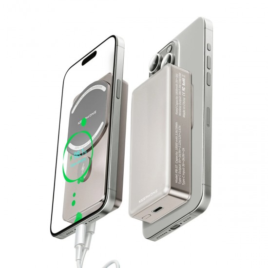 Keephone PB37 MagCube 10.000 mAh Type-C 20W PD Magsafe Destekli Powerbank (Turuncu)
