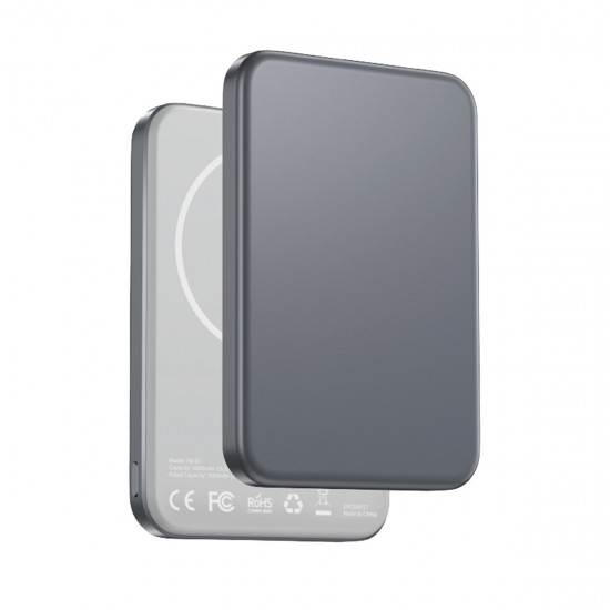 Keephone PB59 Glossey 5.000 mAh 20W Type-C ve 15W Kablosuz Şarj Destekli Magsafe Powerbank (Titanyum Gri)