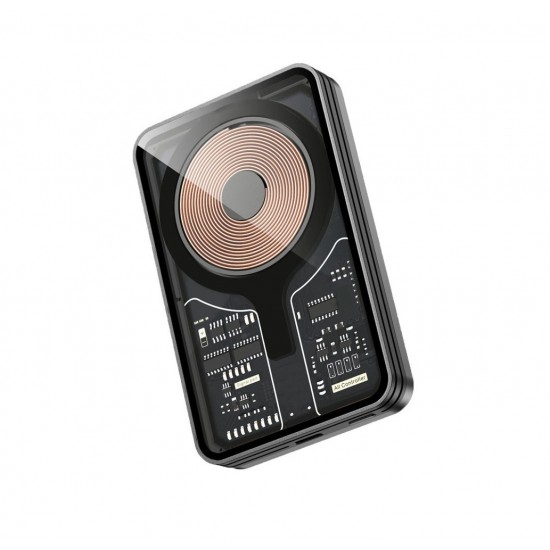 Earldom PD19 5.000 mAh Kablosuz Şarjlı Standlı PD Hızlı Şarj Powerbank (Siyah)