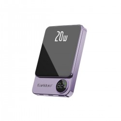 Earldom PD23 5.000 mAh 20W Kablosuz Şarjlı PD Hızlı Şarj Mini Powerbank (Mor)