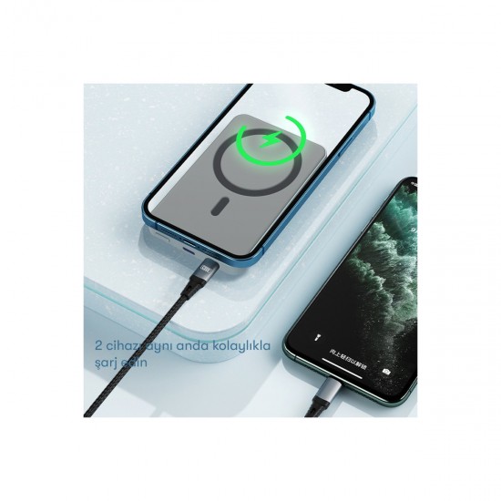 Earldom PD23 5.000 mAh 20W Kablosuz Şarjlı PD Hızlı Şarj Mini Powerbank (Mor)