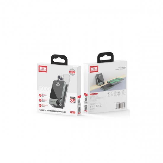 Earldom PD23 5.000 mAh 20W Kablosuz Şarjlı PD Hızlı Şarj Mini Powerbank (Mor)
