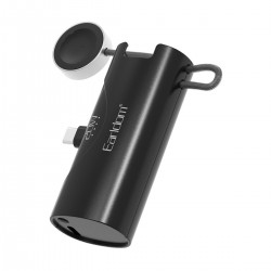 Earldom PD46 5.000 mAh 20W Dahili Type-C Çıkışlı Ekstra Dahili 2.5W Saat Şarj Kablolu PD Hızlı Şarj Mini Powerbank (Siyah)