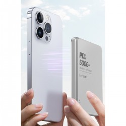 Earldom PD53 5.000 mAh 15W Kablosuz Şarj ve 20W Type-C Çıkışlı PD Hızlı Şarj Powerbank (Gümüş)