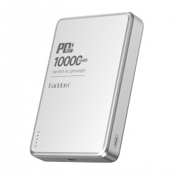 Earldom PD54 10.000 mAh 15W Kablosuz Şarj ve 20W Type-C Çıkışlı PD Hızlı Şarj Powerbank (Gümüş)