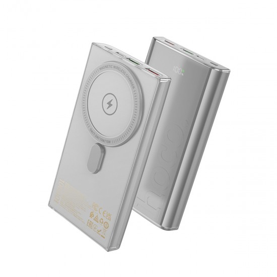 Hoco Q22 Taurus 22.5W PD 20W Magsafe Dijital Ekranlı Powerbank (Gri)