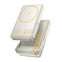 Hoco Q36A Sunlight 10.000 mAh 20W Type-C ve 10W Kablosuz Şarj PD Magsafe Standlı Powerbank (Gold)
