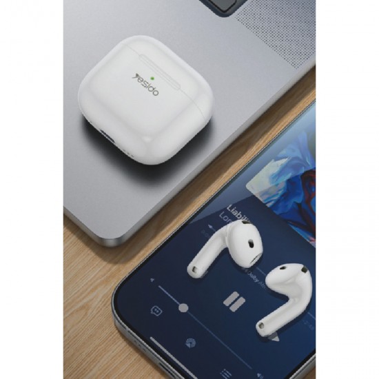 Yesido TWS31 Bluetooth 5.4 HiFi Ses Destekli Kablosuz Airpods Kulaklık (Beyaz)