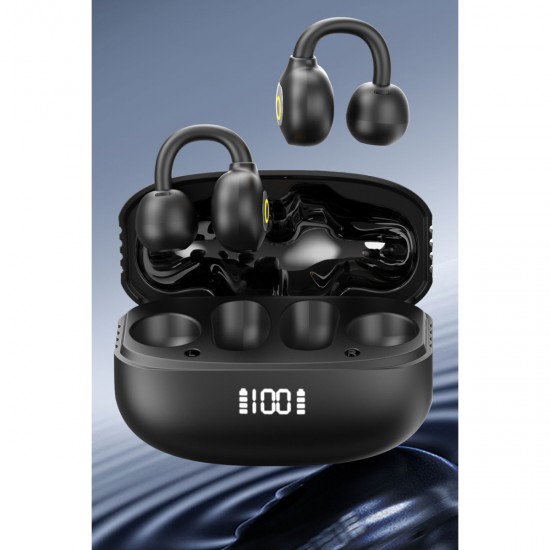 Earldom TWS45 Bluetooth 5.4 Dijital Şarj Göstergeli Açık Kulak Tasarımlı TWS Kulaklık (Siyah)