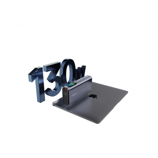 URR 130W Ultrafast 20.000 mAh TFT Ekranlı Laptop Şarj Destekli Powerbank (Siyah)