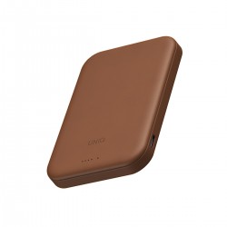 Uniq Lyden Lexa 5.000mAh Vegan Deri Ultra Hafif MagSafe Powerbank (Karamel)