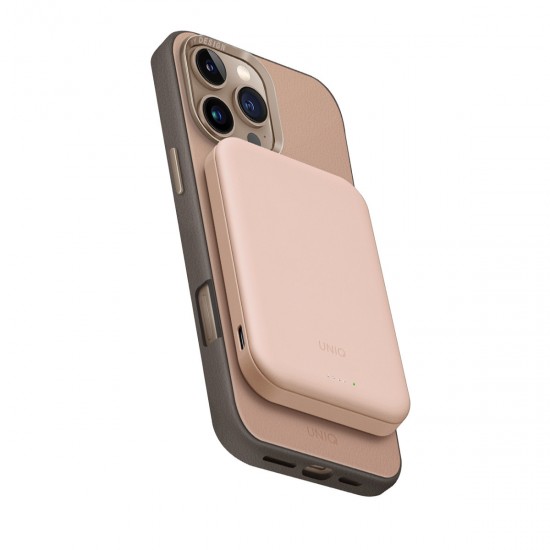 Uniq Lyden Lexa 5.000mAh Vegan Deri Ultra Hafif MagSafe Powerbank (Pembe)