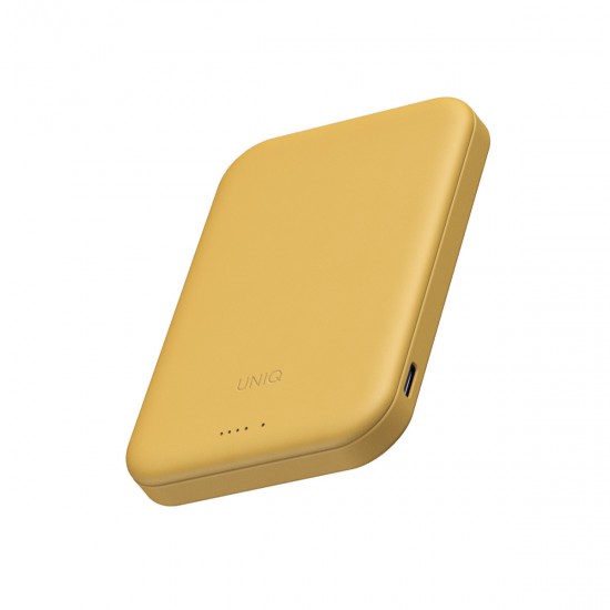 Uniq Lyden Lexa 5.000mAh Vegan Deri Ultra Hafif MagSafe Powerbank (Sarı)